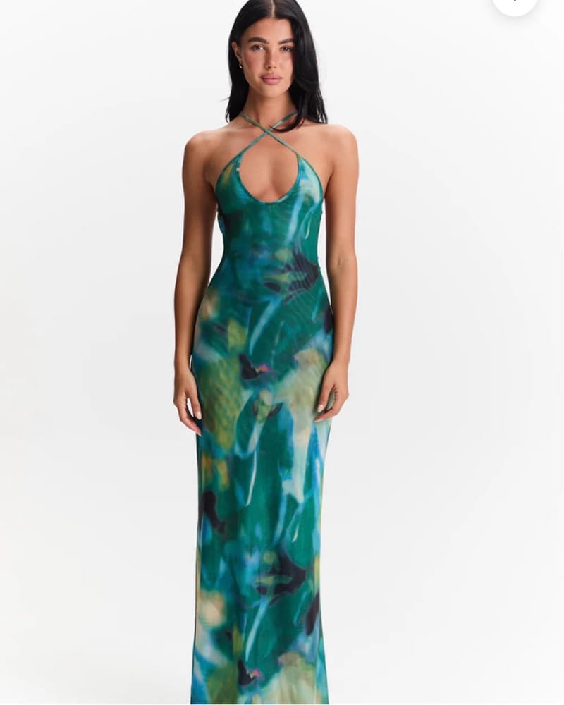 Tropical Halter Maxi Dress - Image 2
