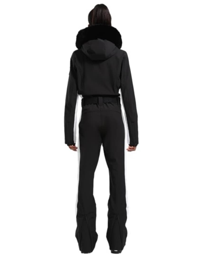 Sleek Ski Suit with Faux Fur Trim - Image 3