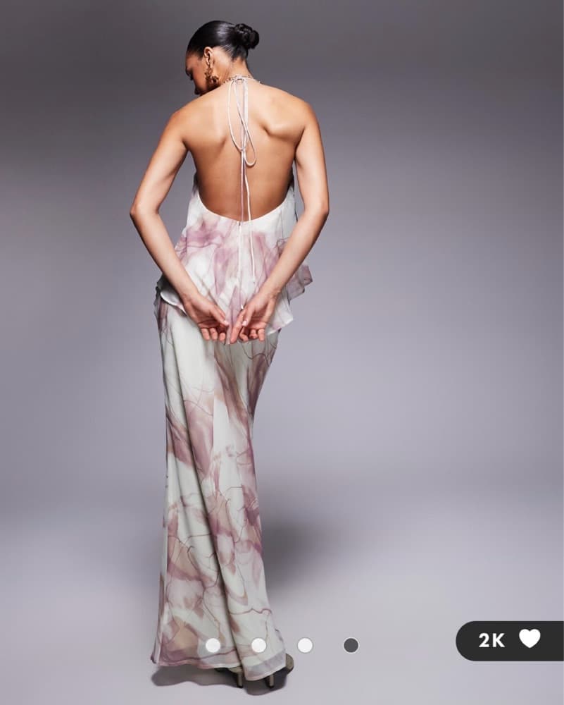 Double Layer Abstract Halter Dress  - Image 3