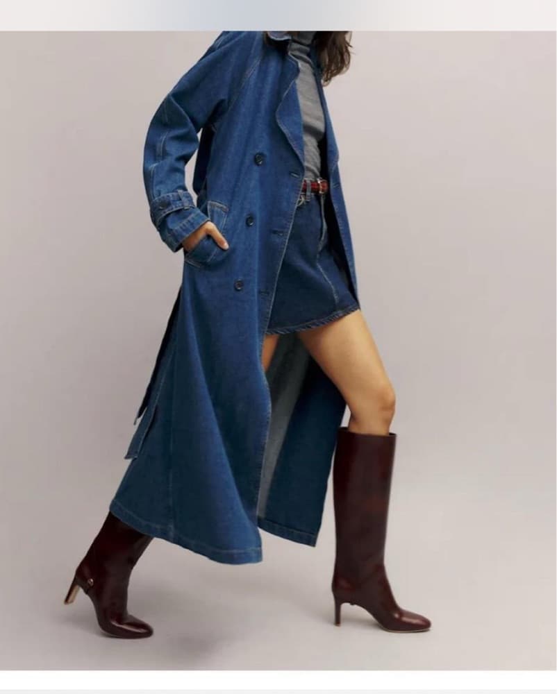 Denim Reformation trench Coat - Image 1