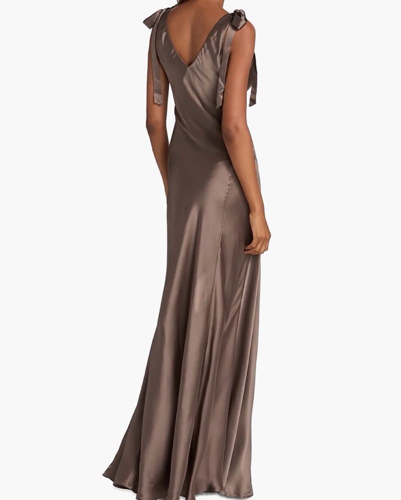 Reformation Pernille Silk Tie-Strap Dres - Image 3