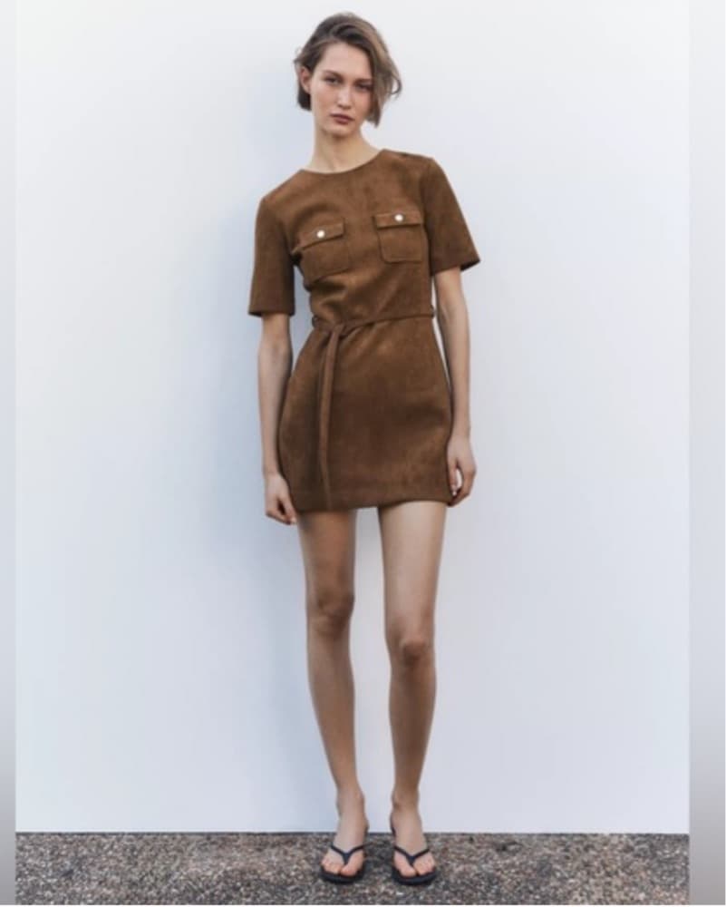 Zara Suede Mini Dress - Image 2