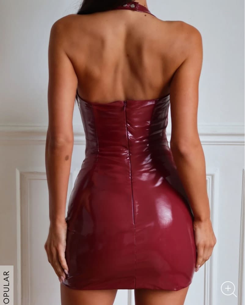 Outcast ANNELIESE MINI DRESS BURGUNDY - Image 4