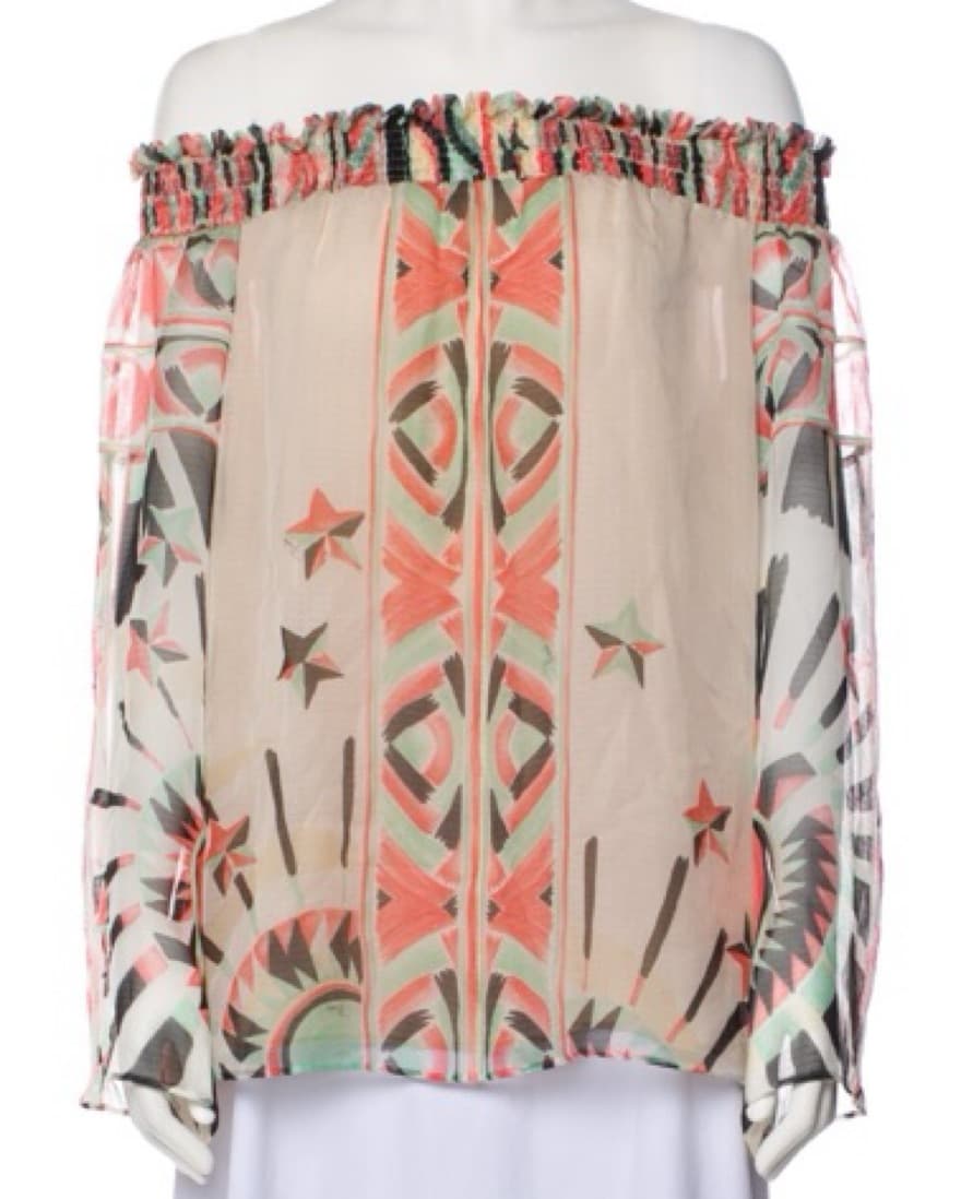 Pucci Printed Off-the-Shoulder Shirt - Image 1