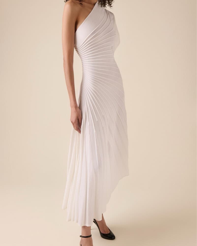 Alaia White Assymetrical Dress - Image 6