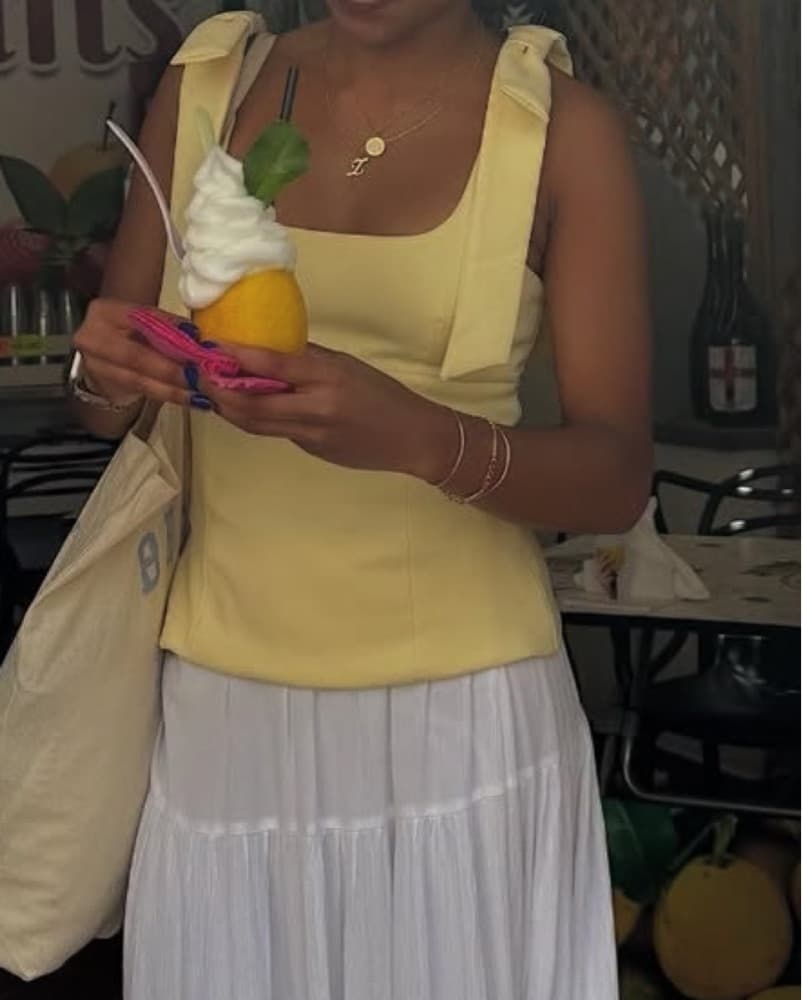 Butter Yellow Tank With Bows - Image 1