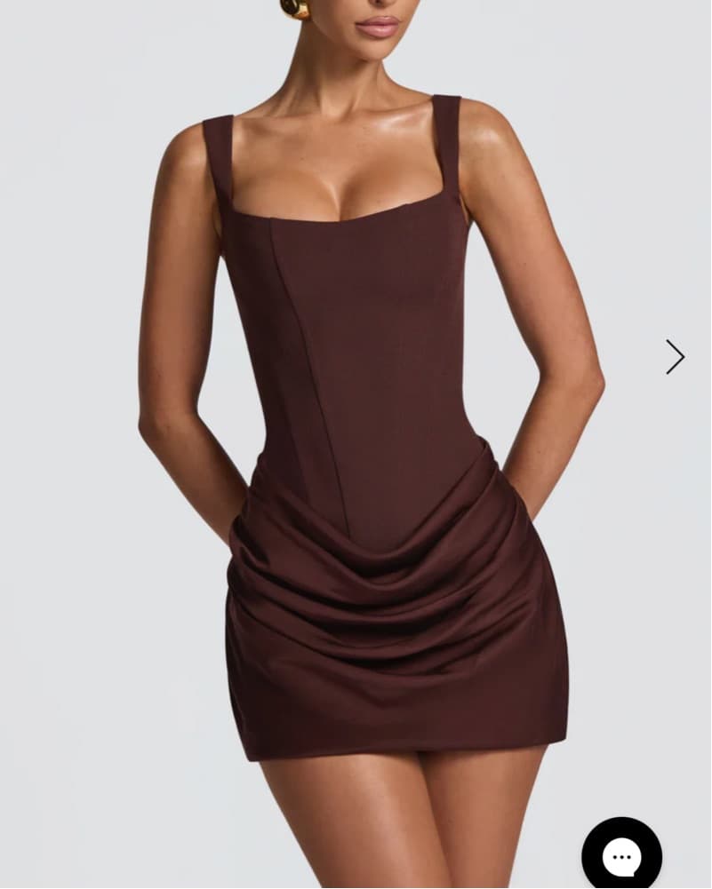 Babyboo Cornelia Mini Dress Plum Brown - Image 1