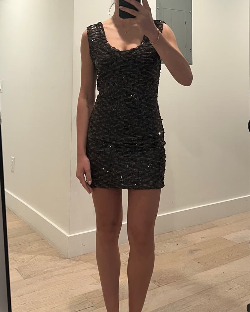 Calvin Klein Brown Sequin Mini Dress - Image 2