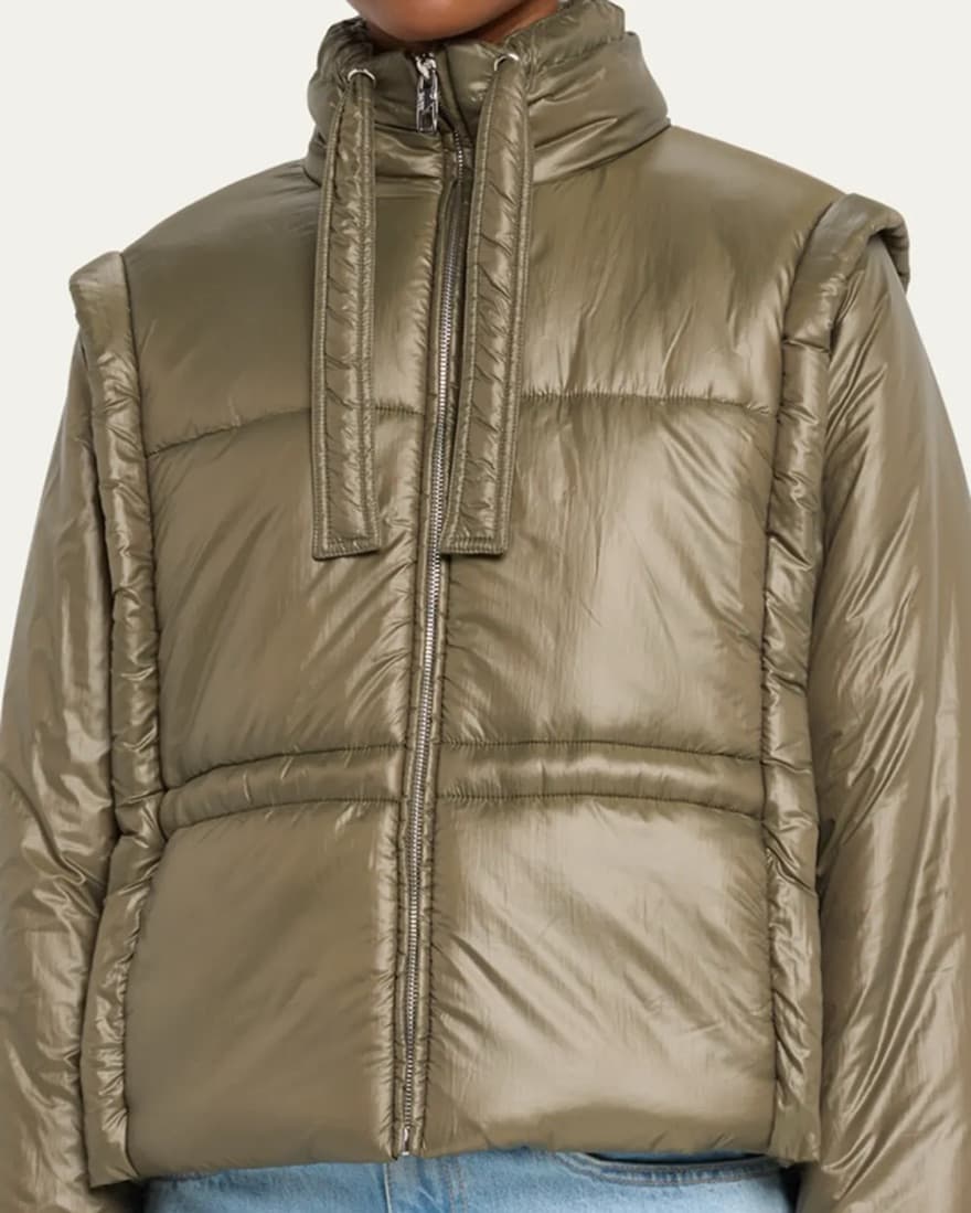 $400 Ganni Green Puffer Jacket - Image 6