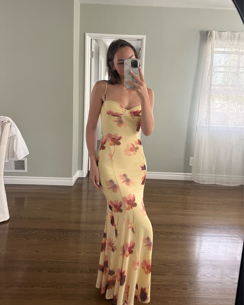 Yellow Floral Maxi Dress - Image 1