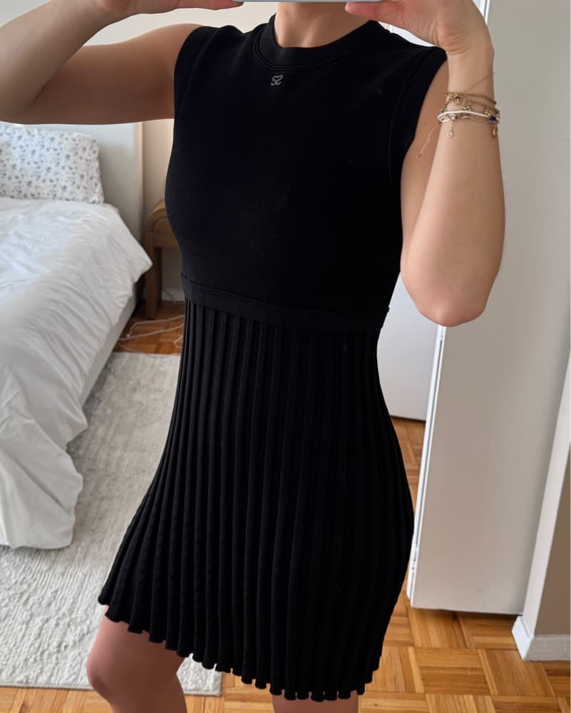 Sandro Black Pleated Dress - Image 3