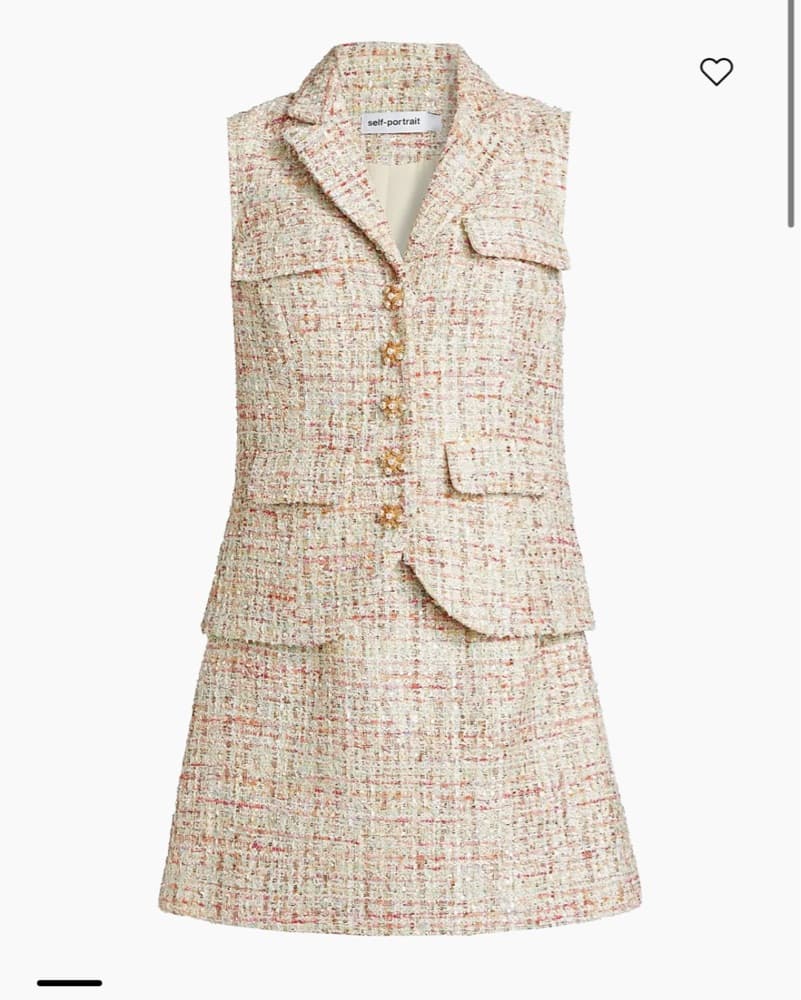 Self-Portrait Tweed Mini Boucle Dress - Image 1