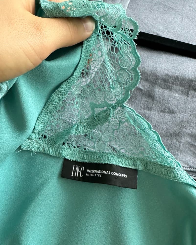 Elegant Mint Green Lace Slip Dress - Image 3