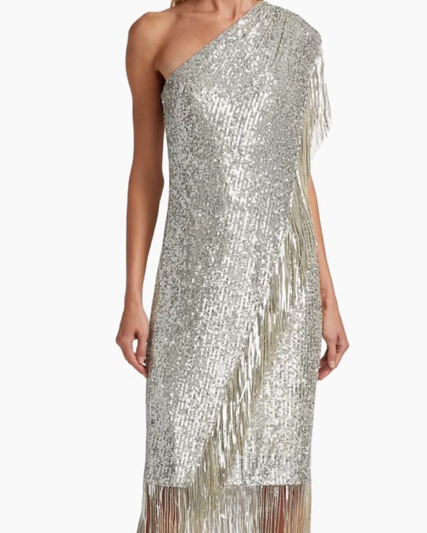 Badgley Mishcka Silver Sequin Dress - 2 - Image 3