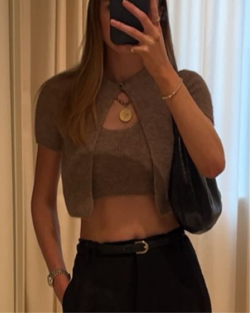 Alexander Wang Twinset Hybrid Halter Top - Image 1