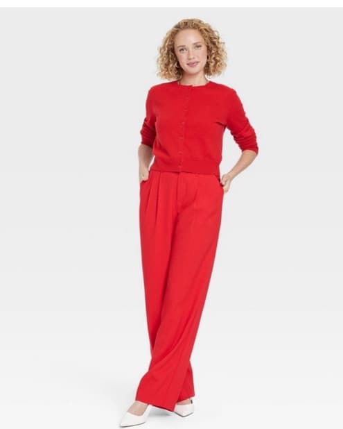 Red Button Down Cardigan - Image 4