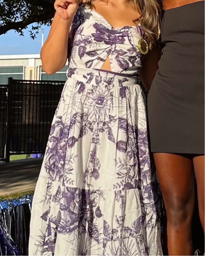Revolve Purple Print Dress  - Image 4