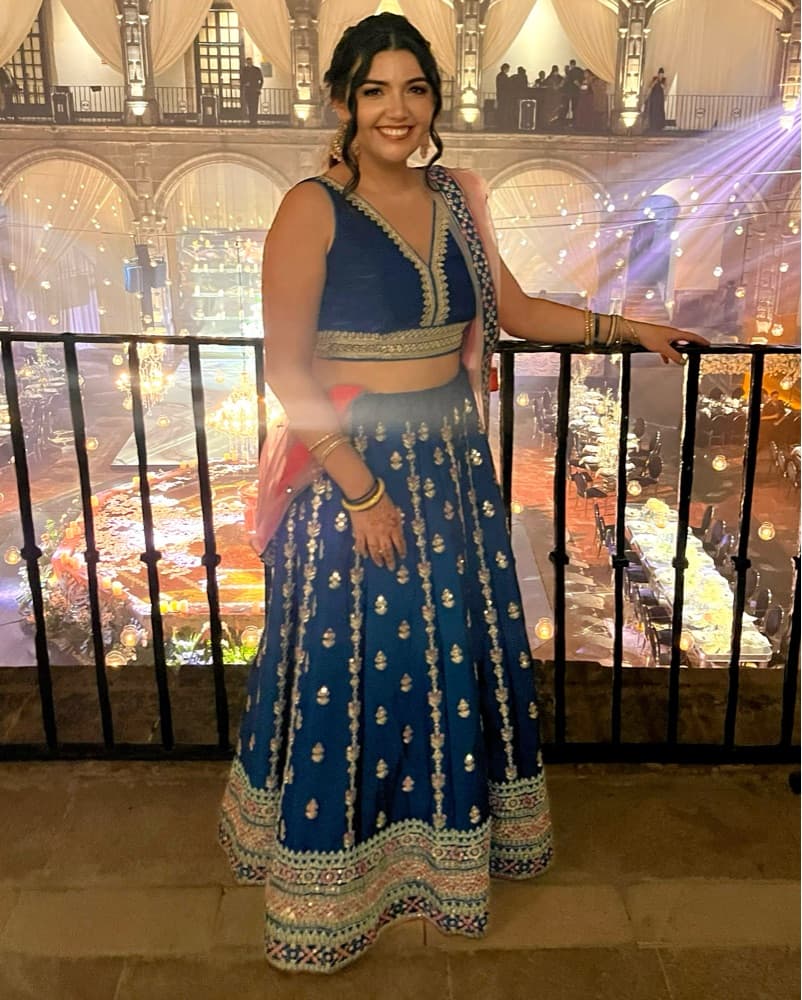 Like New Embroidered Blue Lehenga Choli - Image 2