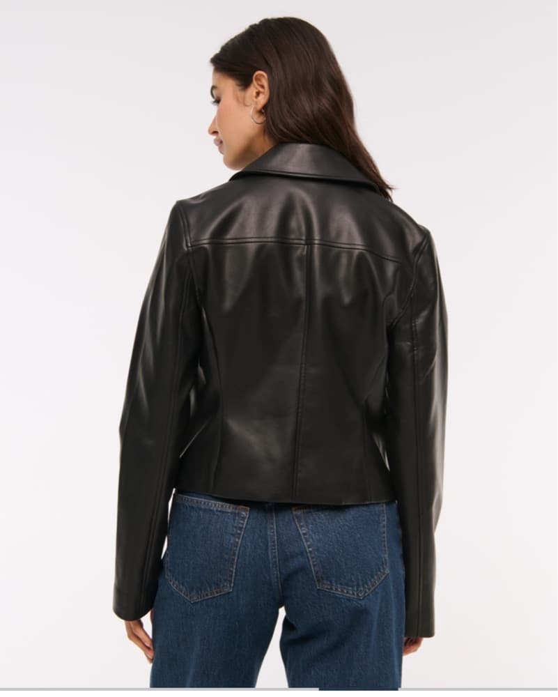Slim Vegan Leather Jacket - Image 4