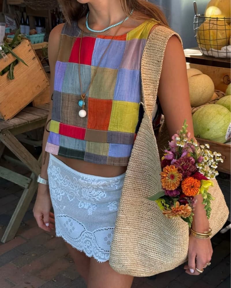 Silk Patchwork Top - Image 1