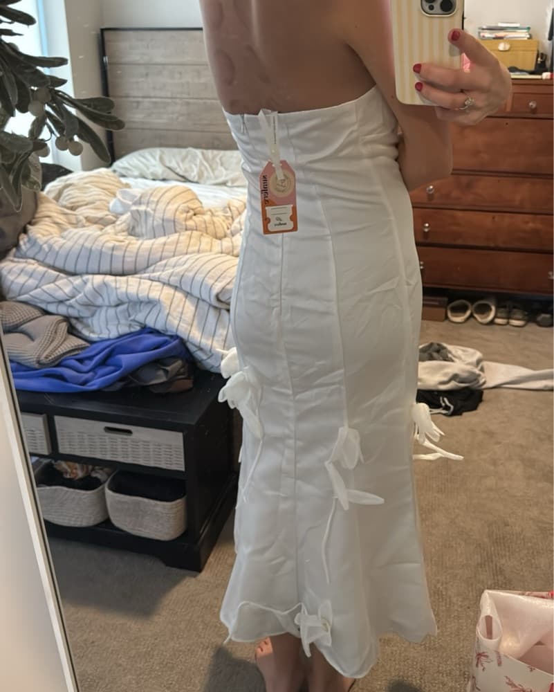 Sunfere White Strapless Midi Dress - Image 2