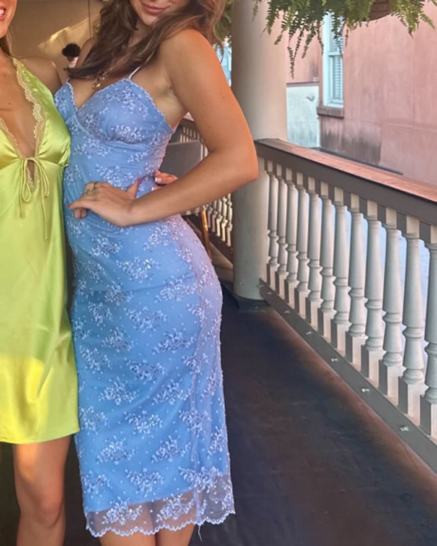 Blue midi going out dress - Image 1