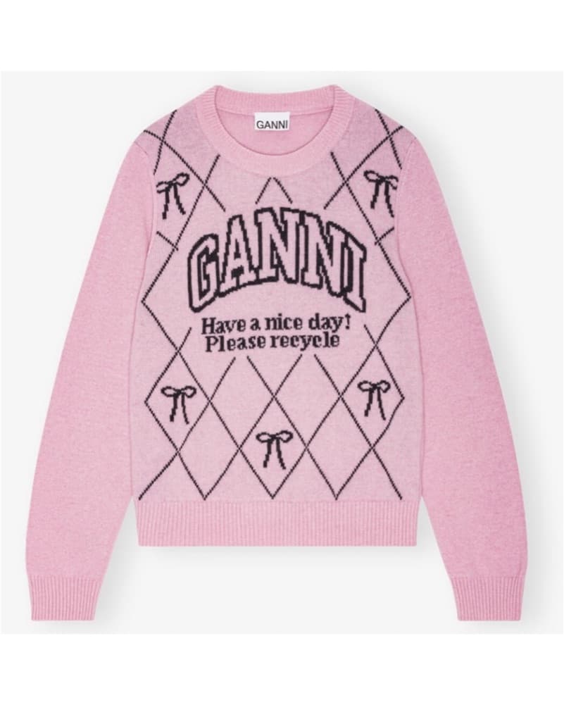 Cozy Recycled Sweater with Playful Graphics - Image 1
