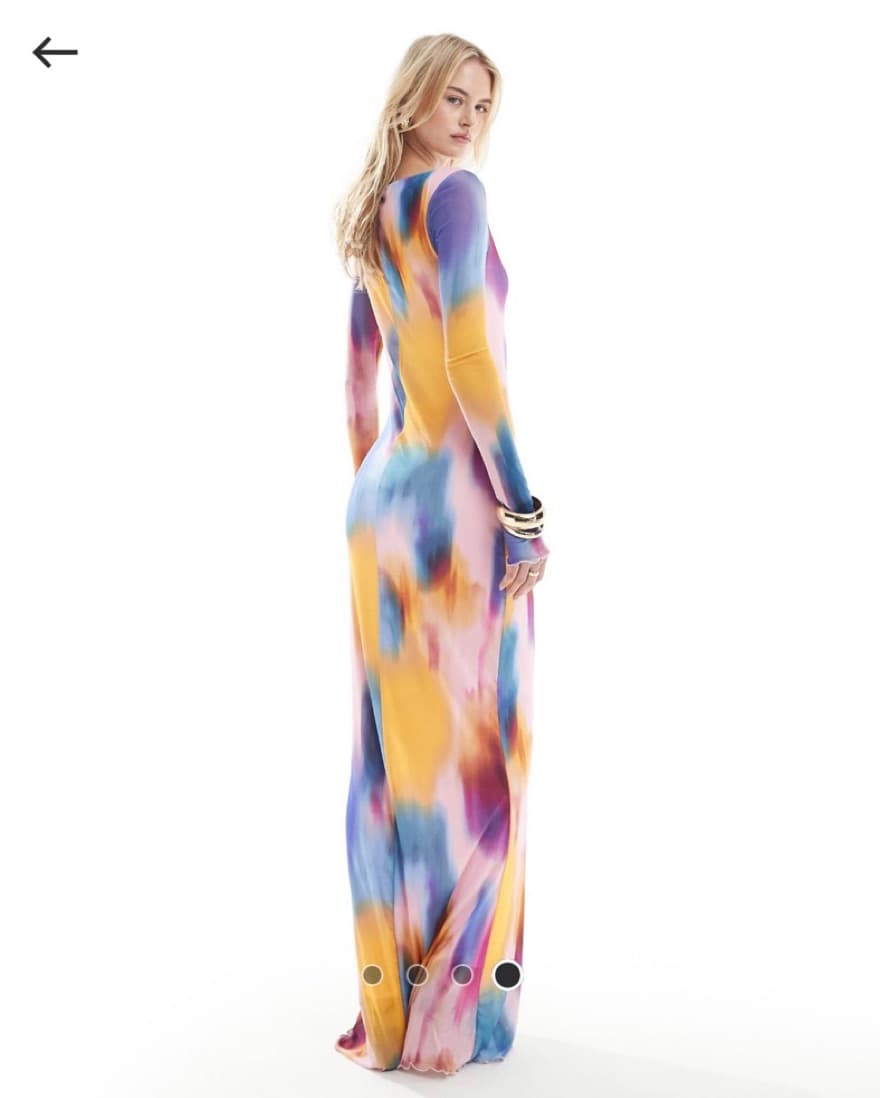 Long Sleeved Mesh Dress - Image 3