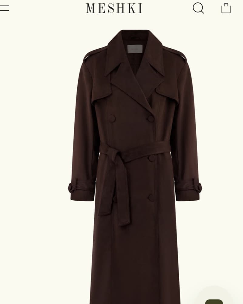 Brown Suede Trench Coat - Image 5