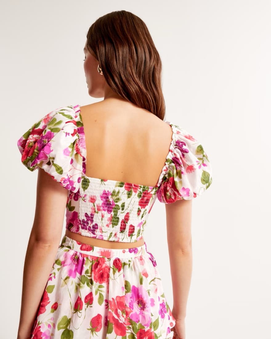 Abercrombie Floral Sweetheart Crop Top - Image 2