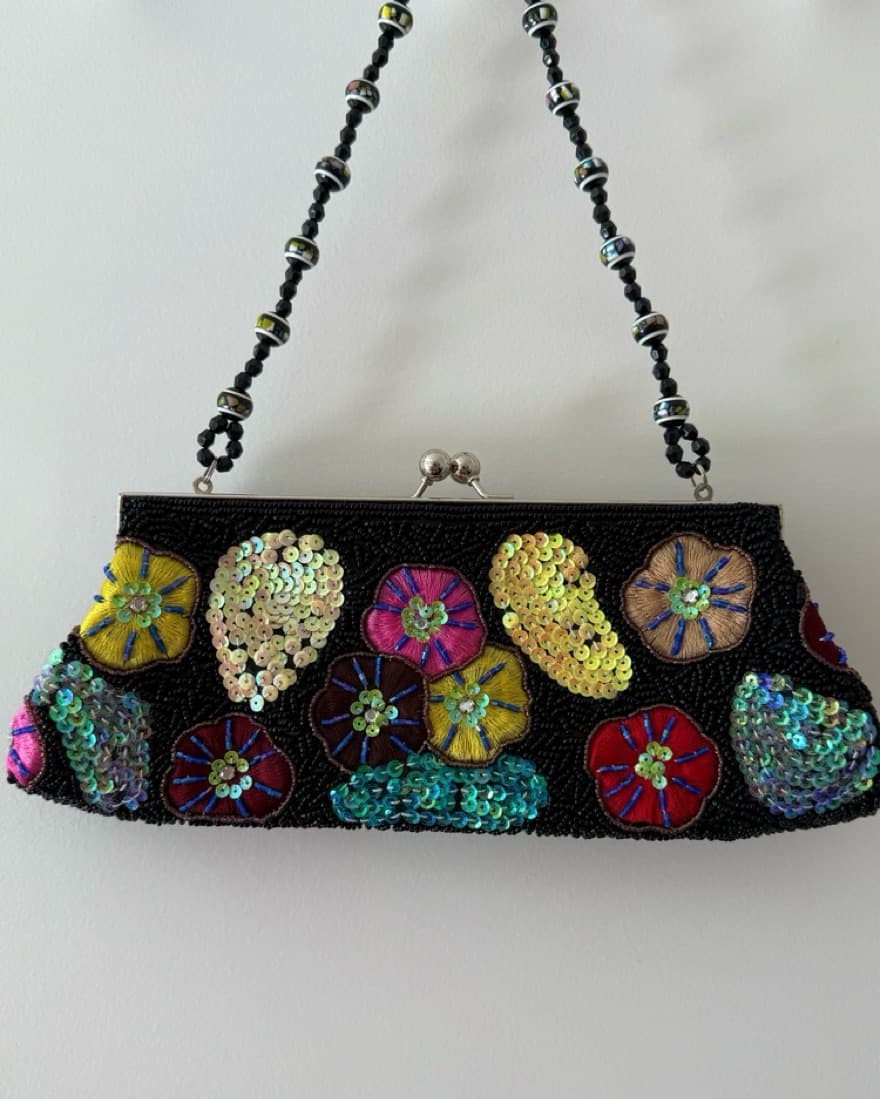 Vintage Emroidered Beaded Purse  - Image 6