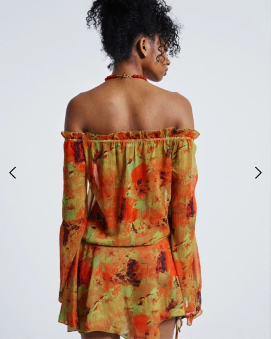 LOCO PRINT BARDOT DRESS - Image 4