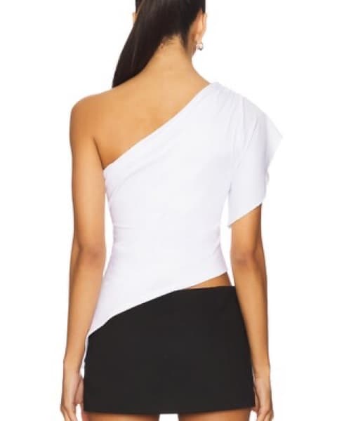 Marlene Asymmetrical Top in White - Image 2