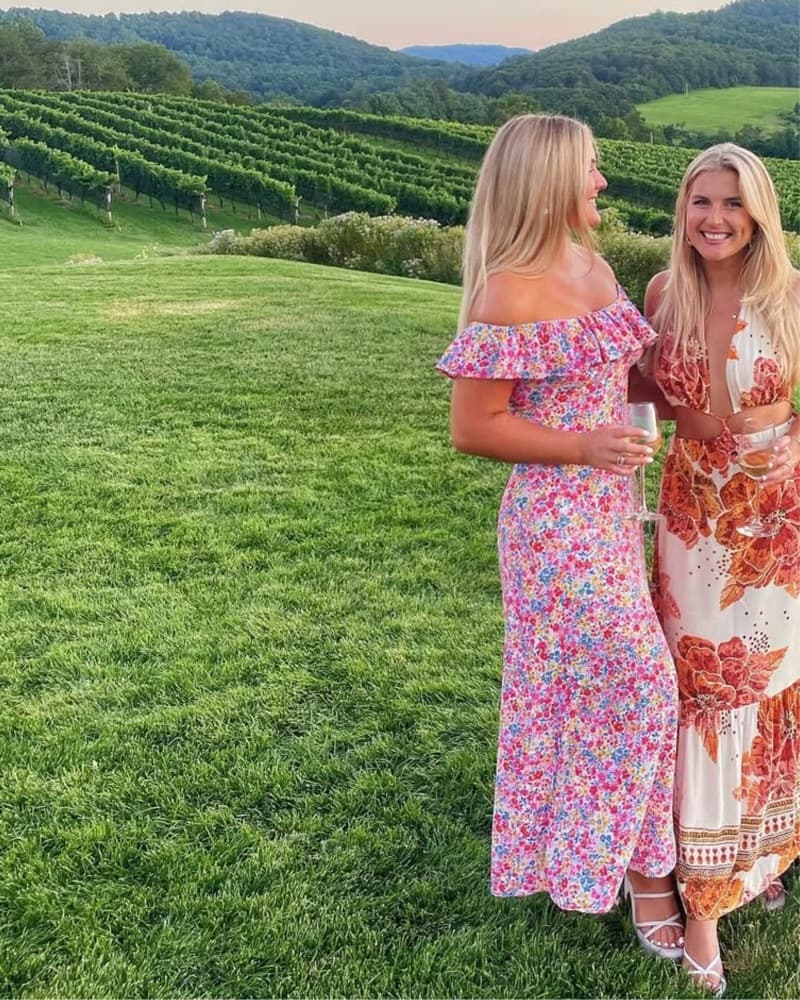 Pink Floral Off The Shoulder Dress - Image 2