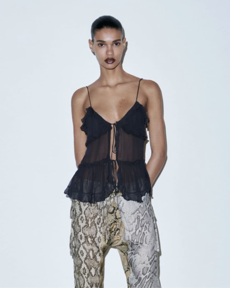 Viral Ruffled Semi Sheer Top - Image 2
