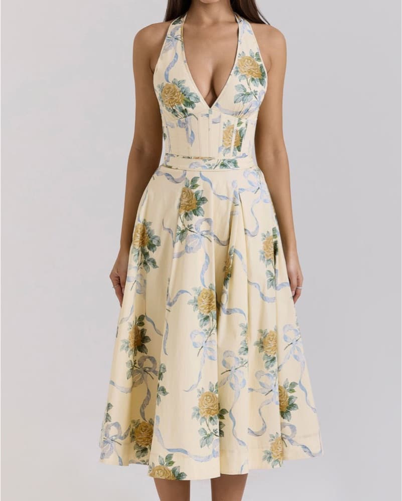 House of CB Allena Halter Midi Dress - Image 1