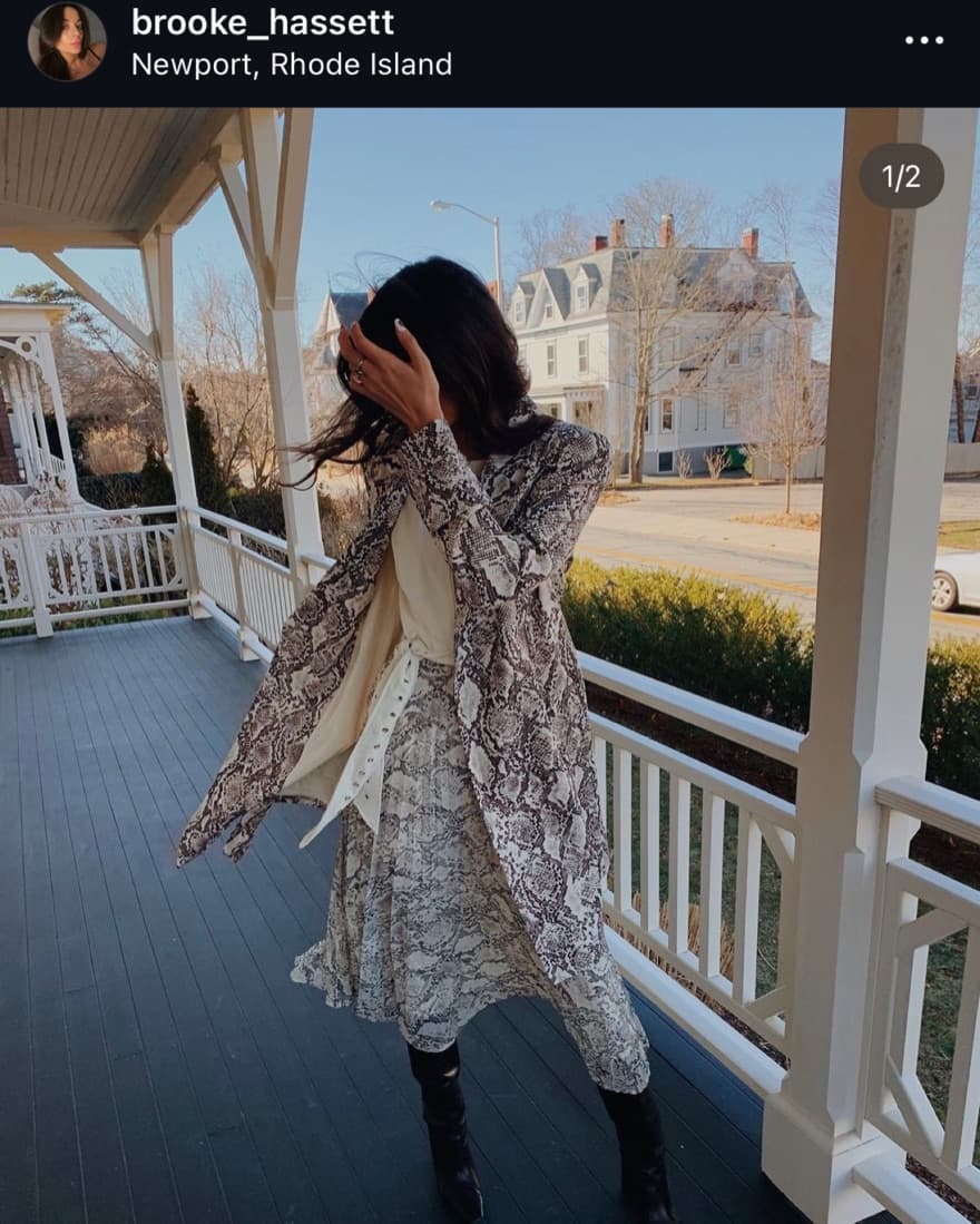 toccin snakeskin print trench coat - Image 1