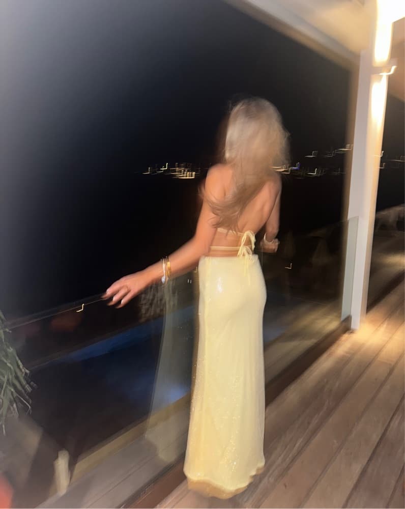 Shimmering Butter Backless Maxi Dress - Image 3