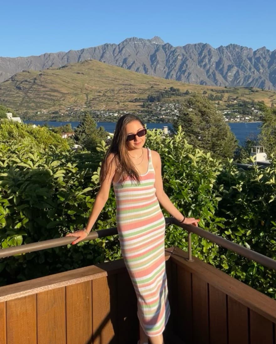 Striped Knit Midi Sweater Dress - Image 1