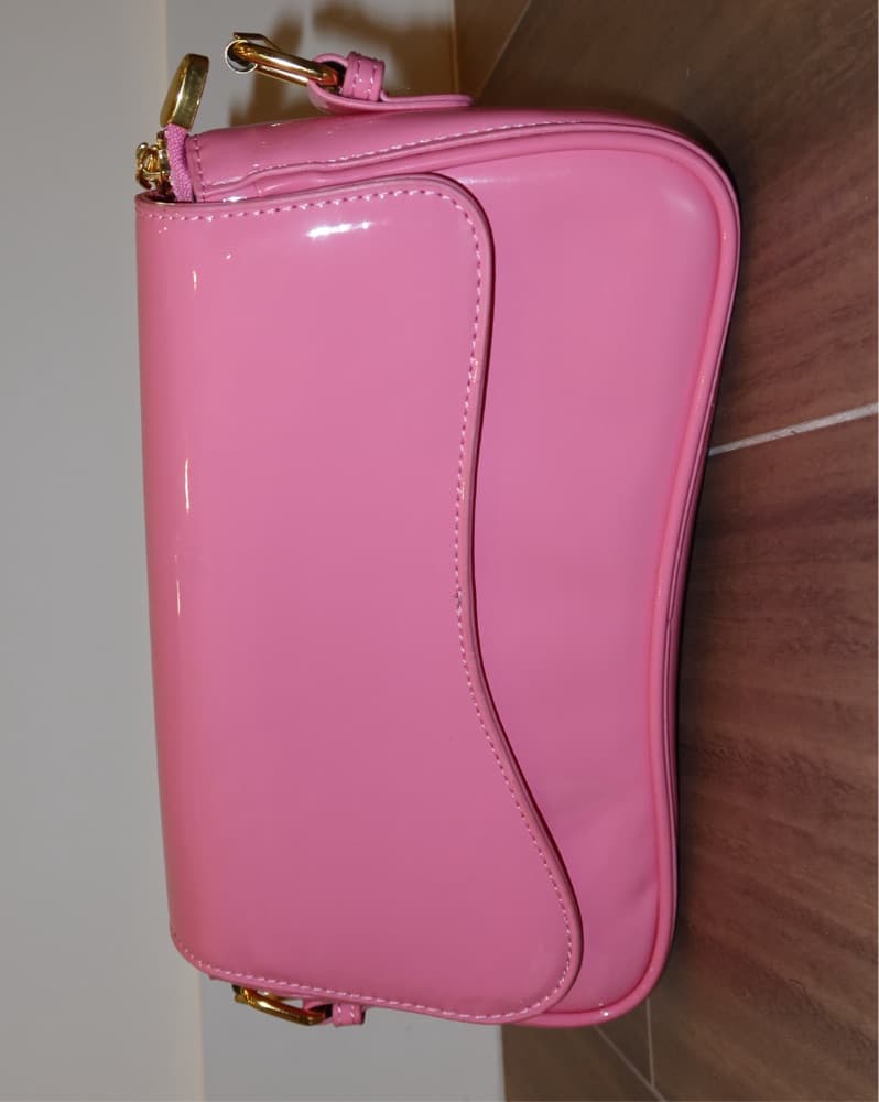 Modern Pink “Leather” Shoulder Purse - Image 1