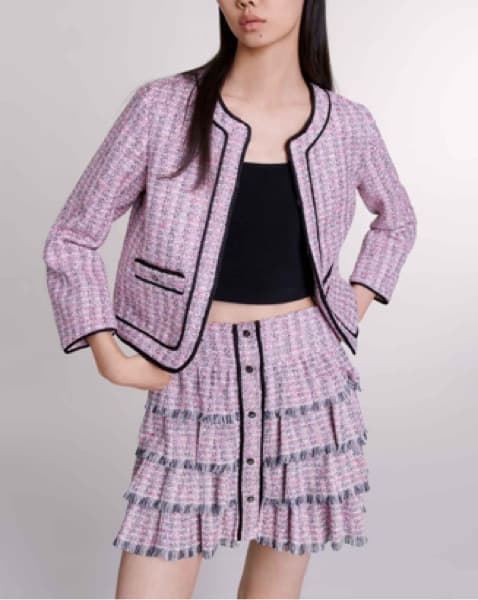 Chic Tweed Jacket with Skirt Set - Image 5