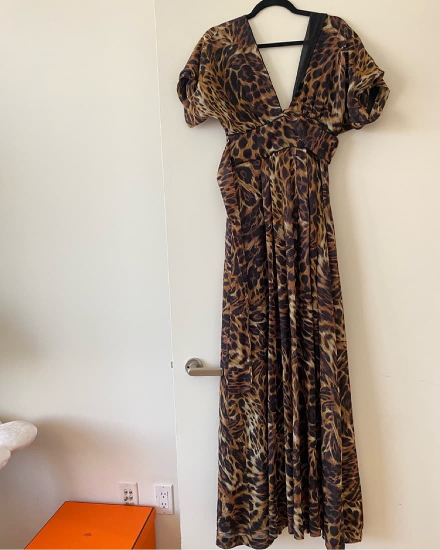 Silk Leopard Dress - Image 2