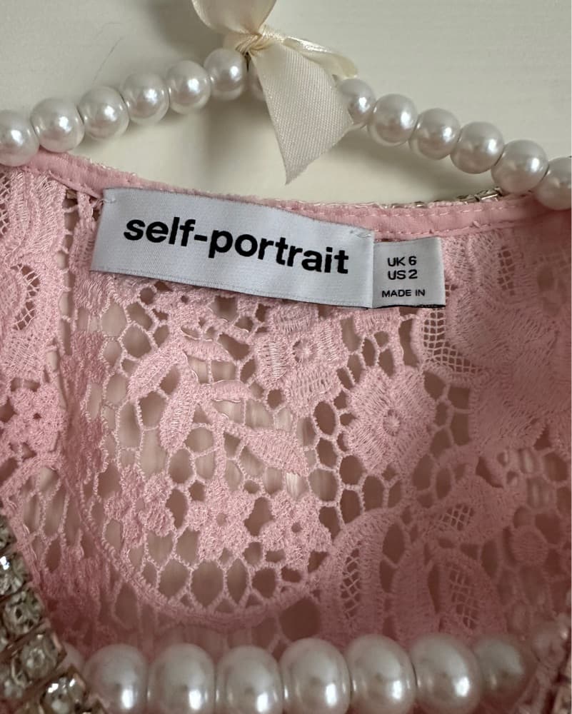 Pink Lace Self Portrait Dress - Image 3