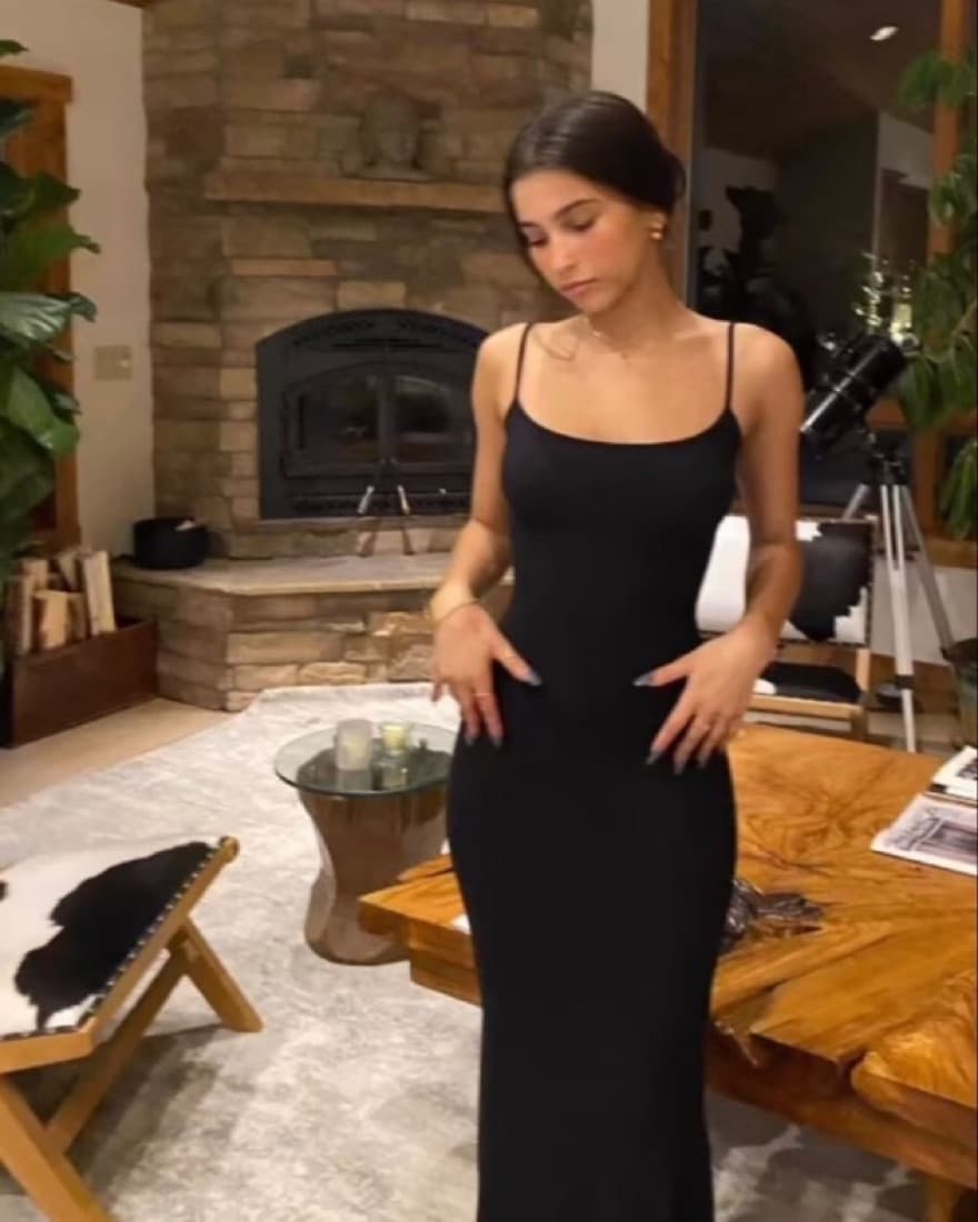 Skims Black Soft Lounge Long Slip Dress - Image 1