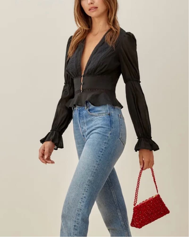 Black Reformation Blouse - Image 2