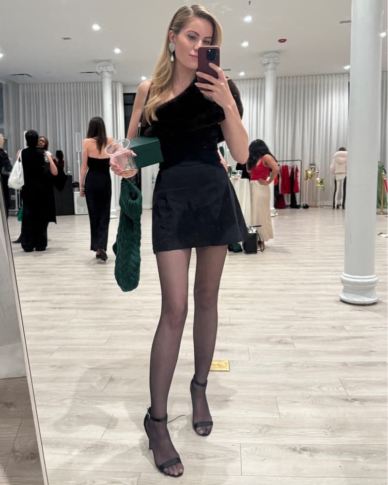 Faux Fur One Shoulder Mini Dress XS - Image 4