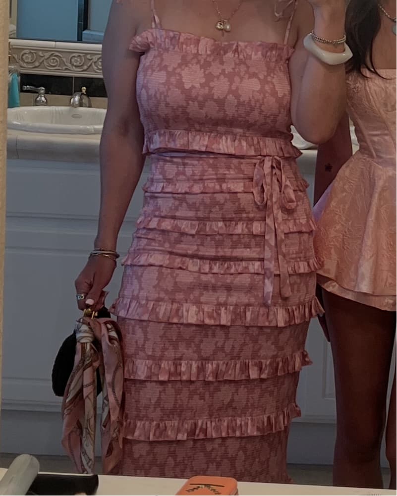 V Chapman Lily Smocked Ruffle Trim Dress - Image 2