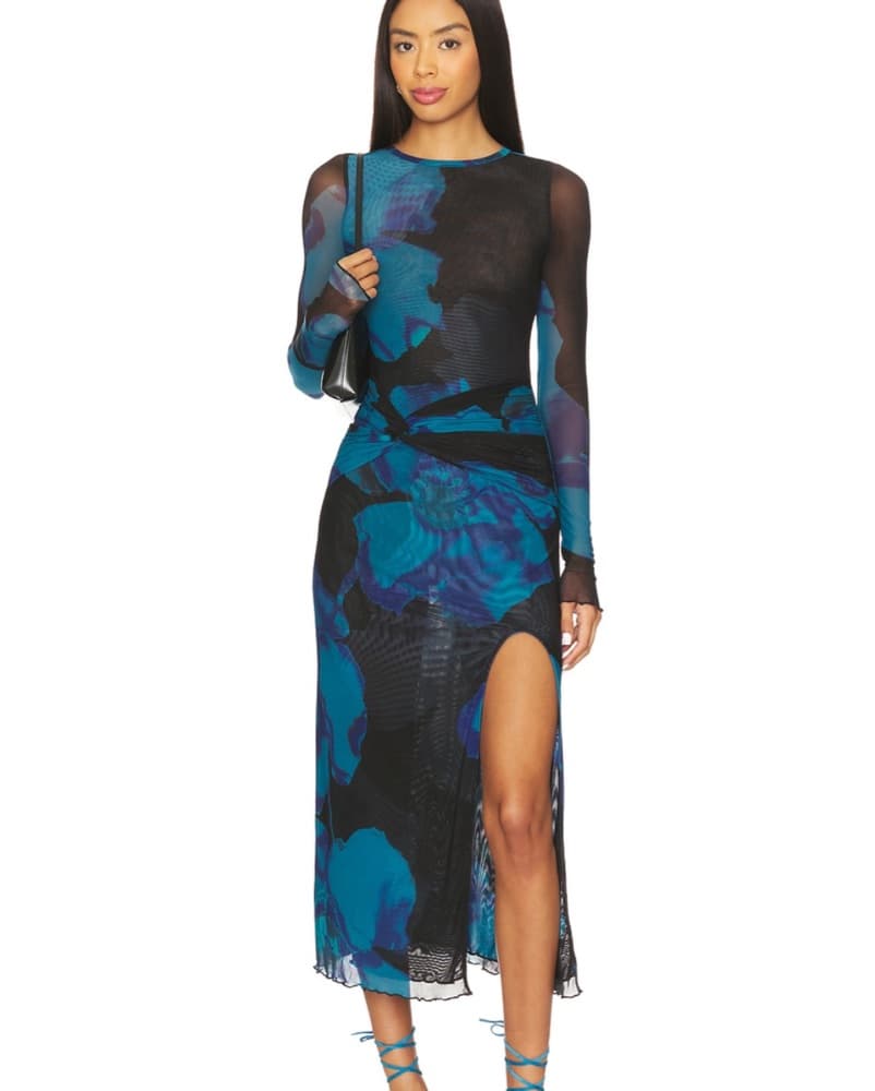 Vibrant Floral Midi Dress - Image 1