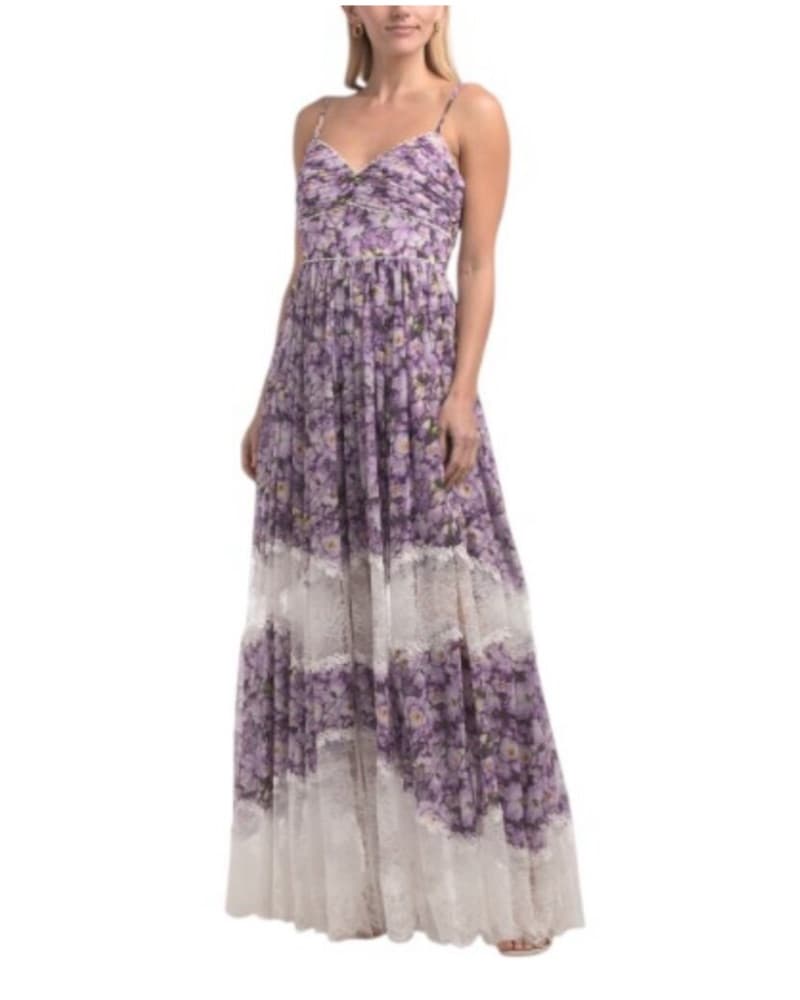 Badgley mischka Lace Purple Gown  - Image 1