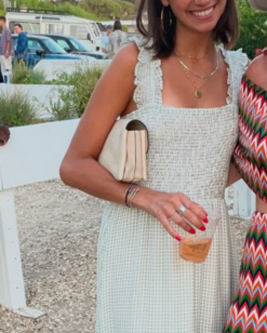 Green Tiered Gingham Maxi Dress - Image 3
